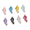 Lot de 8 breloques hippocampe colorées en acier inoxydable avec émail pour bijoux DIY - Hippocampe Mélange Aléatoire