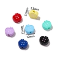 Cuentas de acrílico coloridas con forma de manzana para cadenas de móvil y joyas DIY - 5 Piezas / Botón de Manzana
