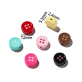 Cuentas de acrílico coloridas de 12mm en forma de botón para crear joyas de bricolaje - 5 Piezas / Botón redondo