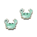 Pendentifs crabe en émail vert menthe et finition dorée pour bijoux DIY en acier - Crabe Vert Lac