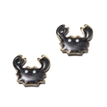 Pendentif crabe en acier inoxydable doré et émail noir pour création de bijoux DIY - Noir Crabe