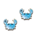 Pendentifs crabe en émail bleu et bronze antique pour création de bijoux océan - Crabe Bleu