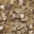 Makroaufnahme rechteckiger Acrylperlen mit goldenen Blumenmustern für Schmuckdesign - Flacher Rechteckiger Stil (02) / 10er Pack / Transparent Gold Nachzeichnen