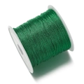 Hilo de poliéster verde esmeralda brillante en carrete blanco para creación de joyas - Verde