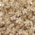 Makroaufnahme vergoldeter Acrylperlen in Blumenform für DIY-Schmuck und Bastelbedarf - Blumenform (04) / 10er Pack / Transparent Gold Nachzeichnen