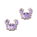 Pendentif crabe en émail violet avec bords dorés pour la création de bijoux DIY - Crabe Violet