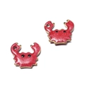 Pendentif crabe en émail rose en acier inoxydable pour création de bijoux DIY - Crabe Rouge Rose