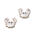 Pendentif crabe blanc et doré en émail pour la fabrication de bijoux nautiques DIY - Crabe Blanc