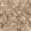 Nahaufnahme von gerippten Acrylperlen mit Goldstreifen und Loch für DIY-Schmuck - Gerippter Zylindrischer Stil (16款) / 10er Pack / Transparent Gold Nachzeichnen
