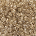 Makro-Detail von Acrylperlen mit goldenem Blumenmuster für DIY-Schmuck und Basteln - Geprägter Floral-Oval-Stil (20款) / 10er Pack / Transparent Gold Nachzeichnen