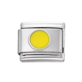 Détail d'un maillon de bracelet carré en acier inoxydable avec émail jaune - Module à Points en Acier Inoxydable / Jaune