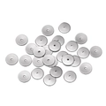 Close-up of polished stainless steel wheel spacer beads for DIY jewelry making - 4mm (1mm Hole, 50 Pieces/Pack) / Steel