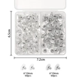 60 cierres de silicona para pendientes con núcleo plateado y estuche de plástico - Juego de Dos Rejillas (Plata)