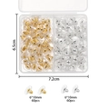 Set de cierres para pendientes de silicona dorados y plateados en caja para bisutería - Juego de Dos Rejillas (Oro)