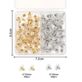 Kit de cierres para pendientes en color oro y plata con caja de almacenamiento transparente - Juego de Dos Rejillas (Combinación de Oro Y Blanco)