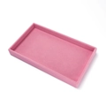 Roze fluwelen sieradendisplay rechthoekige vorm met zachte gevlokte textuur - Open Display Indeling / Roze