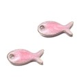 Pendentif poisson en émail rose avec bordure dorée pour bijoux DIY et colliers océan - Poisson Séché Rose