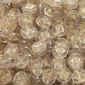 Nahaufnahme von klaren Acrylperlen mit goldener Sonnenstrahlfolie für DIY-Schmuck - Scheiben-Radialmuster Stil (AC3931) / 10er Pack