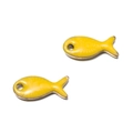 Pendentifs poissons en émail jaune et acier inoxydable pour la création de bijoux - Poisson Séché Jaune