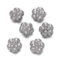 Detail of silver stainless steel five-petal flower beads with side holes for DIY jewelry - Multi-Layered Double Petal Daisy Style (Steel Color Style 03)