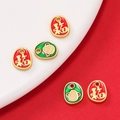 Detail of enamel zodiac monkey and Fu character charms for DIY necklace jewelry making - 2 Pcs/Set / Monkey