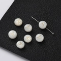 Natural shell round bead with golden letter A for DIY jewelry making and bracelets - 2 Pieces (8.5x4.5mm) / Letter A (Pearl White)
