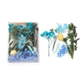 Blue and yellow dried flower DIY set with hydrangea and daisies in transparent packaging - 1 Bag / Blue Style 01