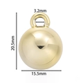 Afmetingen gepolijste gouden hart hanger met diameter 15,5mm en totale hoogte 20,5mm - Balhanger (Gold 02) / 2 stuks/pak (15.5x20.5mm) / Goud