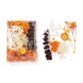 DIY dried flower set with warm orange and white hydrangea and eucalyptus petals - 1 Bag / Orange Style 03