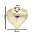 Guida alle dimensioni del grande ciondolo a cuore dorato con altezza 23 mm e larghezza 22 mm - Ciondolo a Cuore (Gold 05)