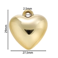 Ciondolo cuore oro lucido dimensioni 29mm altezza 27,5mm larghezza foro 2,5mm - Ciondolo a Cuore (Gold 08)