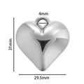 Specifiche dettagliate del ciondolo a cuore lucido con dimensioni di 31 mm per 29,5 mm - Ciondolo a Cuore (Bianco K06)