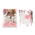 DIY dried flower set with pink hydrangea and fern leaves in transparent packaging - 1 Bag / Pink Style 04