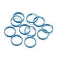 Light blue 8mm painted metal split rings for DIY jewelry and keychain connectors - 8mm (Inner 6.5mm) / Blue / 100 Pcs/Pack