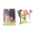 DIY dried flower set with purple gypsophila and yellow daisies in kraft packaging - 1 Bag / Purple Style 01
