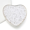 Loose white ABS imitation pearl beads with holes in a heart-shaped bowl for DIY jewelry - Pure White / 5mm(Approx. 100 Pieces)
