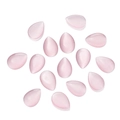 Macro view of teardrop-shaped pink cat-eye glass cabochons with smooth flat back - 3x5mm / Pink 20 Pieces