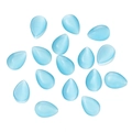 Macro shot of teardrop light blue cat eye glass cabochons for DIY jewelry making - 3x5mm / Peacock Blue 20 Pieces