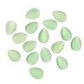 Flat lay of drop-shaped mint green cat eye glass cabochons on white background - Light Green 20 Pieces