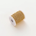 Close-up of 1.8mm gold-plated beaded chain on a white spool for DIY jewelry making - 1 Meter Pack (1.5mm Width / 2.3mm Bead) / 18K Gold