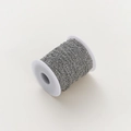 Detail of 1.8mm silver O-link chain roll for handmade jewelry making and DIY crafts - 1 Meter Pack (1.5mm Width / 2.3mm Bead) / White Gold