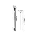 Detailed size chart for stainless steel beading needles with clear storage tube set - 200mm Tube and 0.4x170mm Side Opening Needle