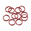 Anneaux brisés doubles laqués rouges 10mm pour porte-clés DIY et bijoux - Rouge