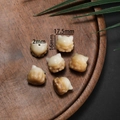 Detailed view of cat-shaped Bodhi root carved beads with 2mm holes for DIY jewelry making - Nine-Tailed Fox Style Large