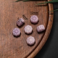 Detailed view of 12mm purple flower and 8mm barrel beads for DIY jewelry making - Style 05 Lilac Purple Set (8*12mm)