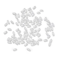 Macro detail of oval cream ABS imitation pearl rice beads with vertical holes for DIY - Approx. 3*6mm / 100pcs Pack / White