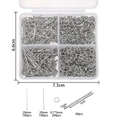 Vista de detalle del kit de joyería DIY con alfileres, anillas y cadenas en caja de 4 - Oro blanco