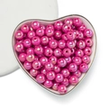 Macro di perle rotonde in acrilico rosa con finitura AB per creazione di gioielli fai-da-te - Magenta