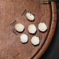 Macro view of white lotus carved bodhi beads in various sizes for DIY jewelry - Style 23 Cream Rose Set (11*13mm)