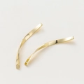 Macro-opname van 18K vergulde gedraaide golfstaven voor het maken van DIY oorbellen - 30mm/Gat 1,5mm/Ca. 8g (10 Stuks/Verpakking) / 14K Goud